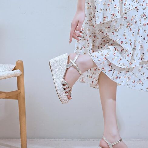 Platform High Heels Medium Width Comfortable Wedge Sandals for Women Dressy Espadrilles Wedding Summer in Saudi Arabia