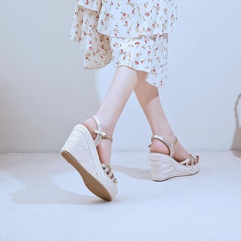 Platform High Heels Medium Width Comfortable Wedge Sandals for Women Dressy Espadrilles Wedding Summer in Saudi Arabia