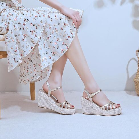 Platform High Heels Medium Width Comfortable Wedge Sandals for Women Dressy Espadrilles Wedding Summer in Saudi Arabia