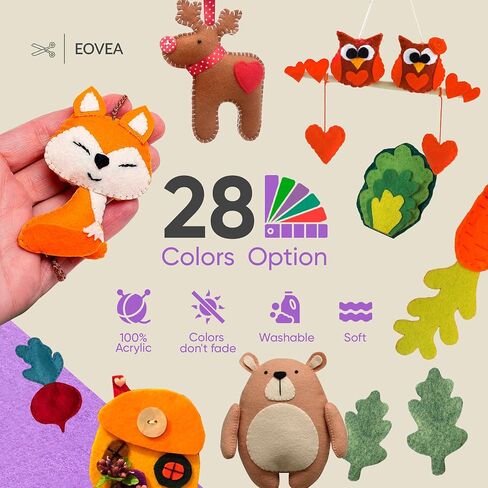 Eovea - Acrylic Felt Fabric by The Yard - 72" Inch Wide -1.6mm Solid Thick | Non-Stiff Soft Craft Supplies | Sewing, Cushion and Padding, Decorations,DIY Arts & Crafts(Heather Grey, Half Yard) in Kuwait