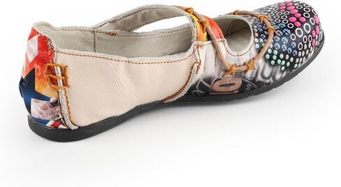 TMA EYES Multicolor Stitching Flat Soft Sole Unique Walking Style Women Shoes in Saudi Arabia