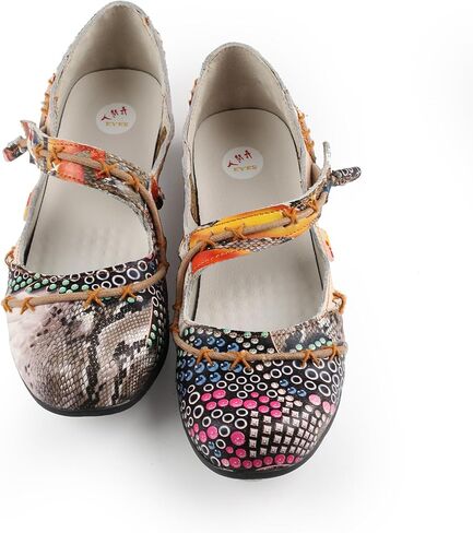 TMA EYES Multicolor Stitching Flat Soft Sole Unique Walking Style Women Shoes in Saudi Arabia