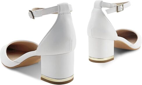 Women's Pointed Toe Low Chunky Heels Pump Shoes, Comfortable Heels for Women, Chunky Ankle Strap Dress Pumps Shoes for Wedding Office Party in Saudi Arabia
