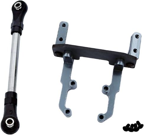 Carbon Fiber Metal Servo Mount Stand with Steering Link for 1/10 RC Crawler Car Axial SCX10 II 90046 AR44 Axle Upgrade Parts (Black) in Kuwait