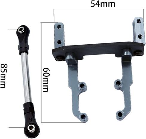 Carbon Fiber Metal Servo Mount Stand with Steering Link for 1/10 RC Crawler Car Axial SCX10 II 90046 AR44 Axle Upgrade Parts (Black) in Kuwait