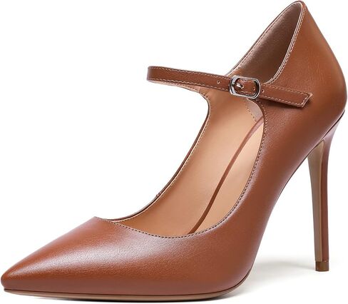 SAMMITOP Women's Pointed Toe Mary Jane Pumps High Heel Shoe with Ankle Strap in Saudi Arabia