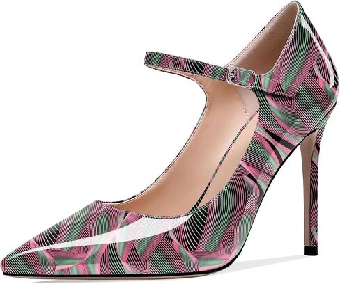 SAMMITOP Women's Pointed Toe Mary Jane Pumps High Heel Shoe with Ankle Strap in Saudi Arabia