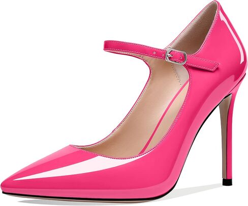 SAMMITOP Women's Pointed Toe Mary Jane Pumps High Heel Shoe with Ankle Strap in Saudi Arabia