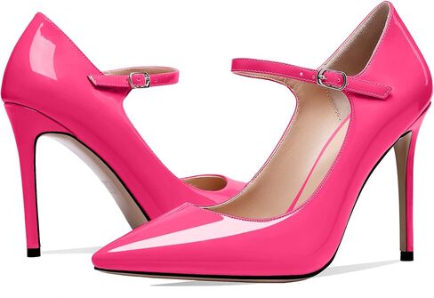 SAMMITOP Women's Pointed Toe Mary Jane Pumps High Heel Shoe with Ankle Strap in Saudi Arabia