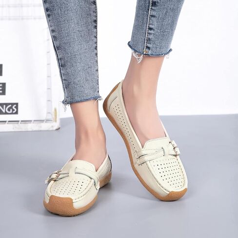 Women's Comfort Leather Loafers Casual Wild Driving Flats Anti-Collision Moccasins Soft Daily Walking Shoes in Saudi Arabia