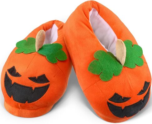 Meanplan هالوين اليقطين النعال النساء الكرتون الوجه النعال الشتاء داخلي غامض أحذية المنزل الخريف عيد الشكر هدايا عيد الميلاد للفتيات السيدات in Kuwait