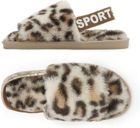 Slipper with Strap for Women,Fuzzy Slide Sandal Shoes Fluffy Faux Fur Womens House Bedroom Plush Open Toe Warm Comfy Cozy Indoor Outdoor Slippers in Saudi Arabia