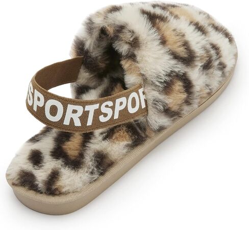 Slipper with Strap for Women,Fuzzy Slide Sandal Shoes Fluffy Faux Fur Womens House Bedroom Plush Open Toe Warm Comfy Cozy Indoor Outdoor Slippers in Saudi Arabia