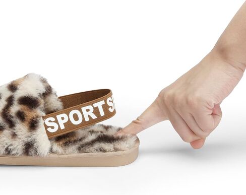 Slipper with Strap for Women,Fuzzy Slide Sandal Shoes Fluffy Faux Fur Womens House Bedroom Plush Open Toe Warm Comfy Cozy Indoor Outdoor Slippers in Saudi Arabia