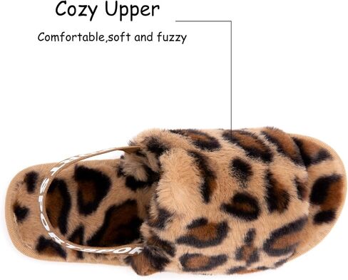 Slipper with Strap for Women,Fuzzy Slide Sandal Shoes Fluffy Faux Fur Womens House Bedroom Plush Open Toe Warm Comfy Cozy Indoor Outdoor Slippers in Saudi Arabia