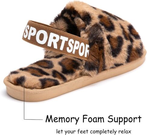 Slipper with Strap for Women,Fuzzy Slide Sandal Shoes Fluffy Faux Fur Womens House Bedroom Plush Open Toe Warm Comfy Cozy Indoor Outdoor Slippers in Saudi Arabia