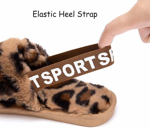 Slipper with Strap for Women,Fuzzy Slide Sandal Shoes Fluffy Faux Fur Womens House Bedroom Plush Open Toe Warm Comfy Cozy Indoor Outdoor Slippers in Saudi Arabia