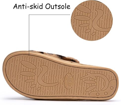 Slipper with Strap for Women,Fuzzy Slide Sandal Shoes Fluffy Faux Fur Womens House Bedroom Plush Open Toe Warm Comfy Cozy Indoor Outdoor Slippers in Saudi Arabia