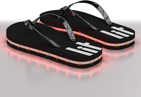 Women's LED Lighted Flip-Flop Sandals with Double USB Recharging Cable Pink in Saudi Arabia