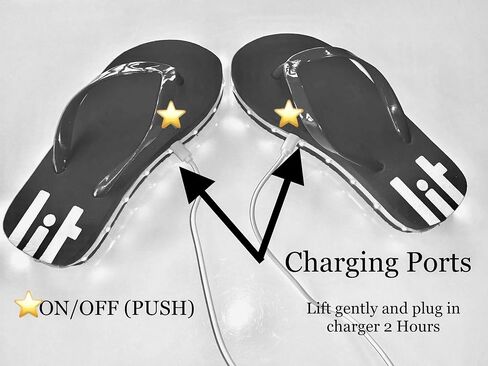 Women's LED Lighted Flip-Flop Sandals with Double USB Recharging Cable Pink in Saudi Arabia