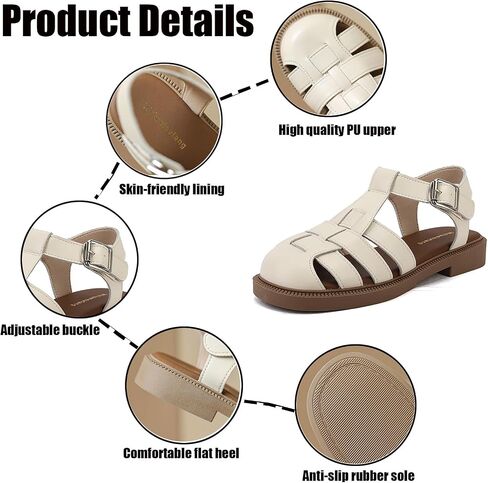 Women's Closed Toe Hollow Woven Fisherman Sandals,Summer Fashion Adjustable Buckle Ankle Strap Flat Rome Sandals Comfortable Y2K Gladiator Chunky Heel Strappy Sandals in Kuwait