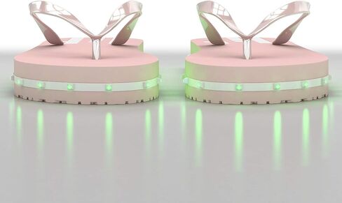 Women's LED Lighted Flip-Flop Sandals with Double USB Recharging Cable Pink in Saudi Arabia