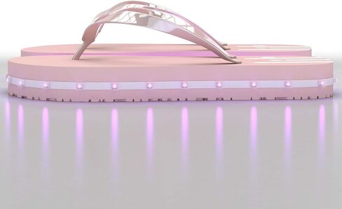 Women's LED Lighted Flip-Flop Sandals with Double USB Recharging Cable Pink in Saudi Arabia