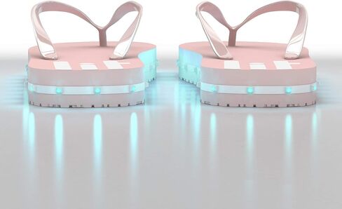 Women's LED Lighted Flip-Flop Sandals with Double USB Recharging Cable Pink in Saudi Arabia