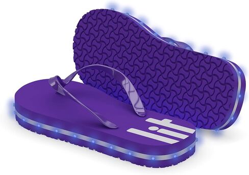 Women's LED Lighted Flip-Flop Sandals with Double USB Recharging Cable Pink in Saudi Arabia
