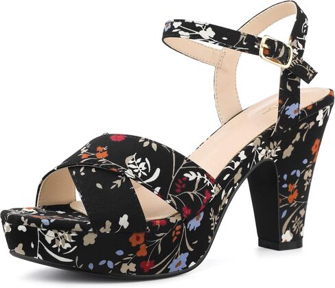 Perphy Platform Heel Slingback Floral Heels Sandals for Women in Saudi Arabia