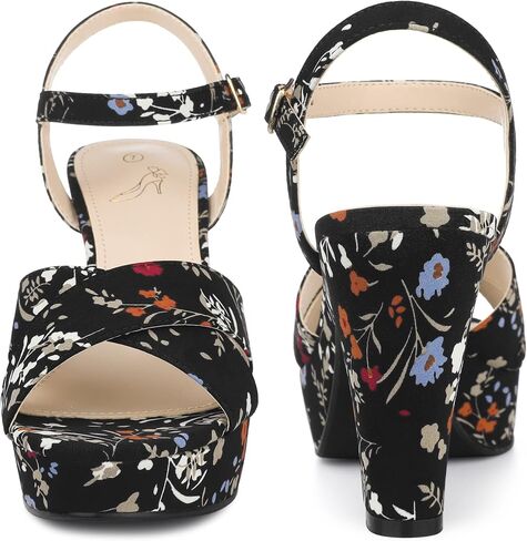 Perphy Platform Heel Slingback Floral Heels Sandals for Women in Saudi Arabia