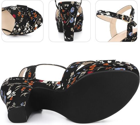 Perphy Platform Heel Slingback Floral Heels Sandals for Women in Saudi Arabia