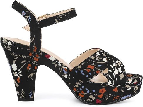 Perphy Platform Heel Slingback Floral Heels Sandals for Women in Saudi Arabia