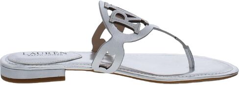 Lauren Ralph Lauren Women's Audrie Sandal Bright Silver Metallic Leather 8.5 B - Medium in Saudi Arabia