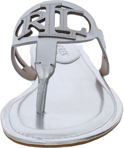 Lauren Ralph Lauren Women's Audrie Sandal Bright Silver Metallic Leather 8.5 B - Medium in Saudi Arabia
