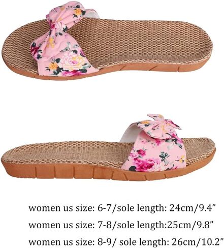 Women Flat Slippers Open Toe Floral Sandals Girl French Casual Slipper Bowknot Beach Shower Shoes Summer Non-Slip Slides in Saudi Arabia