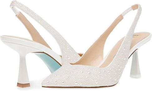 Betsey Johnson Women's Clark Pump, Ivory, 6 Wide in Saudi Arabia