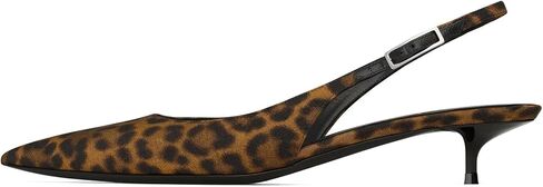 YIYA Women's Leopard Slingback Pumps Sandals Closed Pointy Toe Kitten Low Heels Backless Slip On Evening Party Shoes in Saudi Arabia