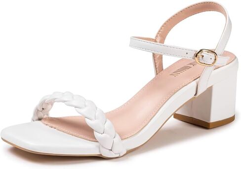 Frank Mully Women's Braided Sandal Heels Ankle Strap Comfortable Blocked Heeled Sandals Square Open Toe Cute Prom Pump Sandals Shoes in Saudi Arabia