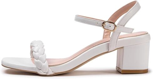 Frank Mully Women's Braided Sandal Heels Ankle Strap Comfortable Blocked Heeled Sandals Square Open Toe Cute Prom Pump Sandals Shoes in Saudi Arabia
