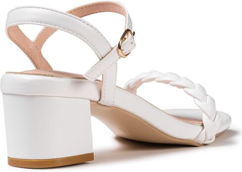 Frank Mully Women's Braided Sandal Heels Ankle Strap Comfortable Blocked Heeled Sandals Square Open Toe Cute Prom Pump Sandals Shoes in Saudi Arabia