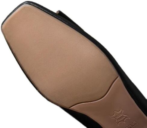 TinaCus Handmade Women's Genuine Leather Décor Bow Square Toe Flats Shoes in Saudi Arabia