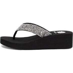 Yellow Box Women's Salima Wedge Sandal, Platform Flip-Flop, Round Toe, Medium-High Heel, Signature EVA