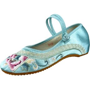 أحذية نسائية مطرزة بالزهور، أحذية باليه مسطحة مريحة بمقدمة مستديرة، أحذية ماري جين in Kuwait