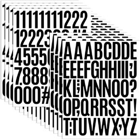 840 PCS 16 Sheets Letter Stickers 2 Inch Large Alphabet Sticker Vinyl Self Adhesive Waterproof Number Sticker Suitable for Indoor Outdoor Mailbox Poster Crafts (Blackbody,Black) in Kuwait