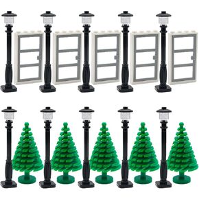 BroTex Plants Tree Accessories Jungle - Botanical Parts Bricks Flower Leaf Forest Flower Plants Pieces Building Blocks Set, Animals Farm Squirrel Birds Grass Garden House Toy (Without Baseplate)