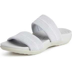 Dearfoams Women's Original Comfort Blair Slip on Double Band Slide Sandal with Arch Support