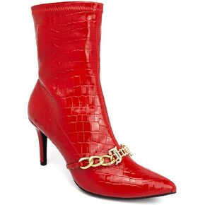 Juicy Couture Women's High Heel Ankle Booties with Closed Pointed Toe - Stylish Stiletto Dress Boots