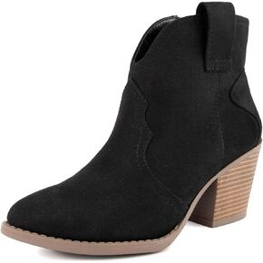 Sugar Women's Ankle Boots Western Cowgirl Chucky Side-Zip Classic Country Heels Boots for Women – Lightweight & Comfortable - (Medium-Wide Width) Torch