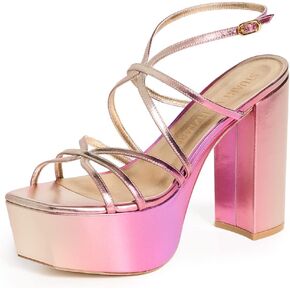 صنادل نسائية من Stuart Weitzman Barelythere Squarehigh ذات المنصة العالية